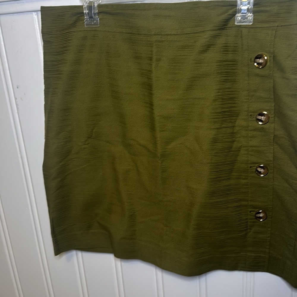 Green Knee Length Ann Taylor Factory Skirt - Size 14 - Picture 2 of 7